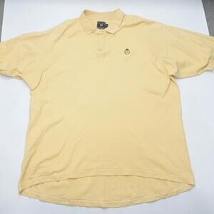 Chaps Ralph Lauren Polo Shirt Men's 2XL Yellow 100% Cotton High Low Hem Pullover